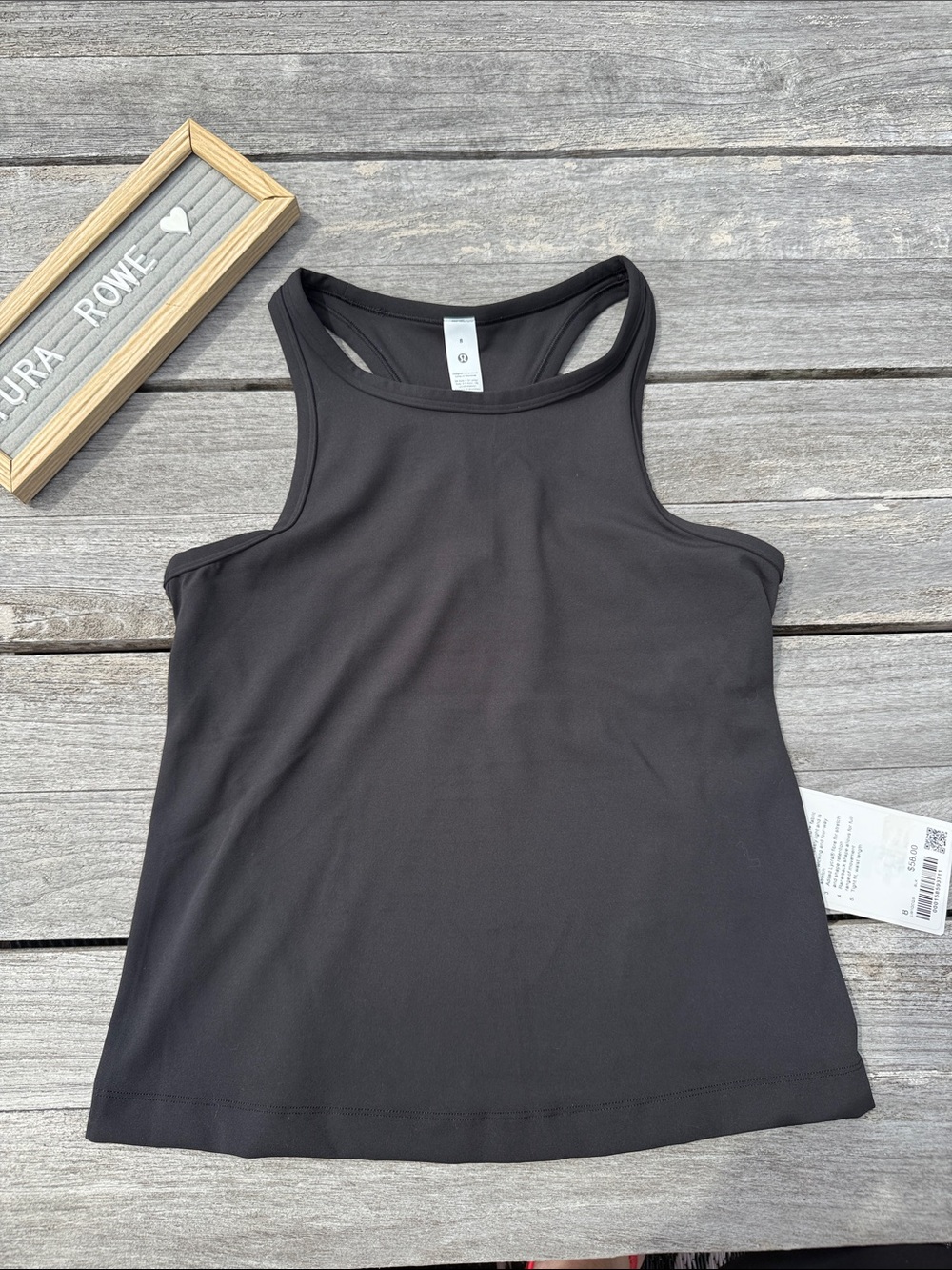 Lululemon Align Waist Length Racerback Tank Top Black NWT‎ Size 8